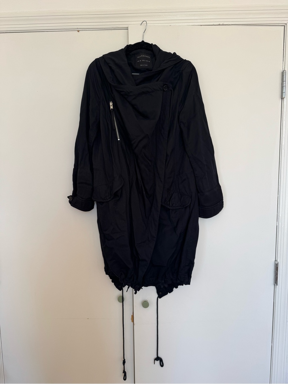 All Saints Black Utility Hooded Jacket - Portere